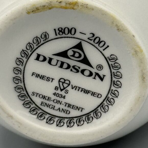 Vtg Dudson Duraline White Creamer Stoke-on-Trent England Finest Virtrified 4034 - Picture 7 of 7